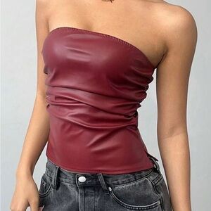 SHEIN Strapless Maroon Camisole